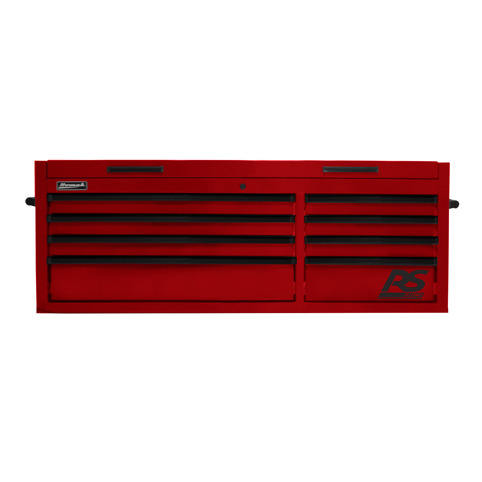 Homak RS Pro, 54in. RS PRO 8 DWR TOP CHEST WITH OUTLET-RED, Width 54 in, Height 21.375 in, Color Red, Model# RD02065800
